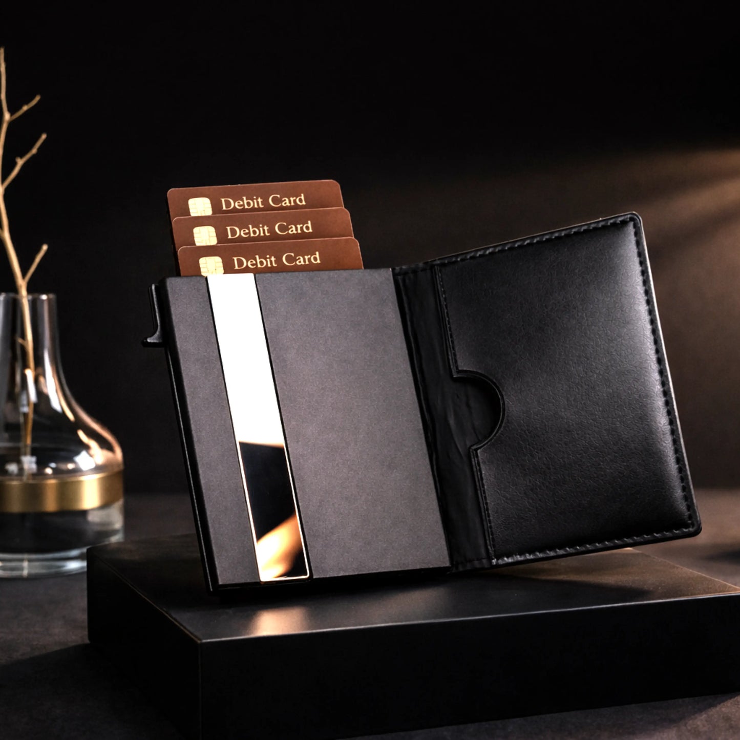 Delois Slide X Black Smart Card Holder