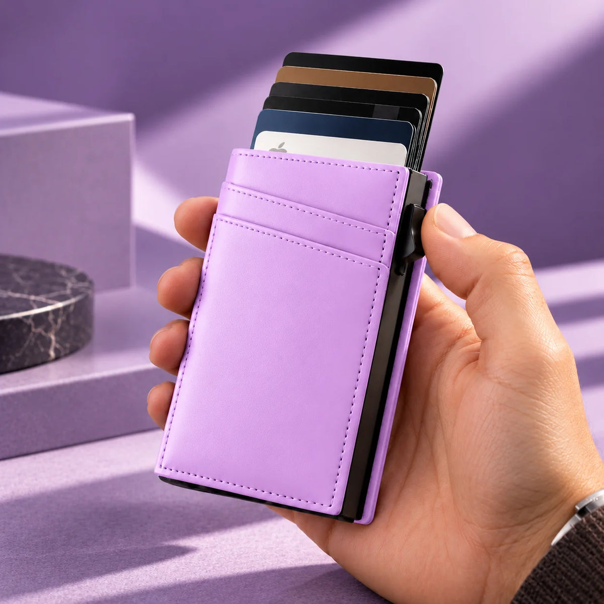 Delois Slide X Purple Smart Card Holder