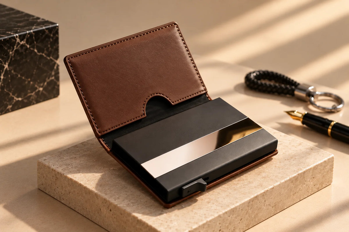 Delois Slide X Brown Smart Card Holder