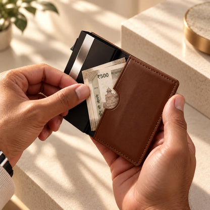 Delois Slide X Brown Smart Card Holder