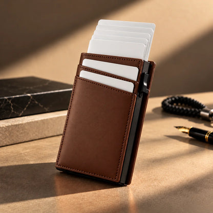 Delois Slide X Brown Smart Card Holder