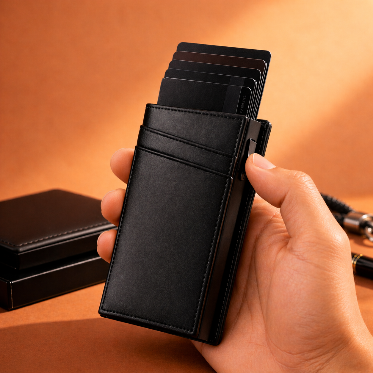 Delois Slide X Black Smart Card Holder