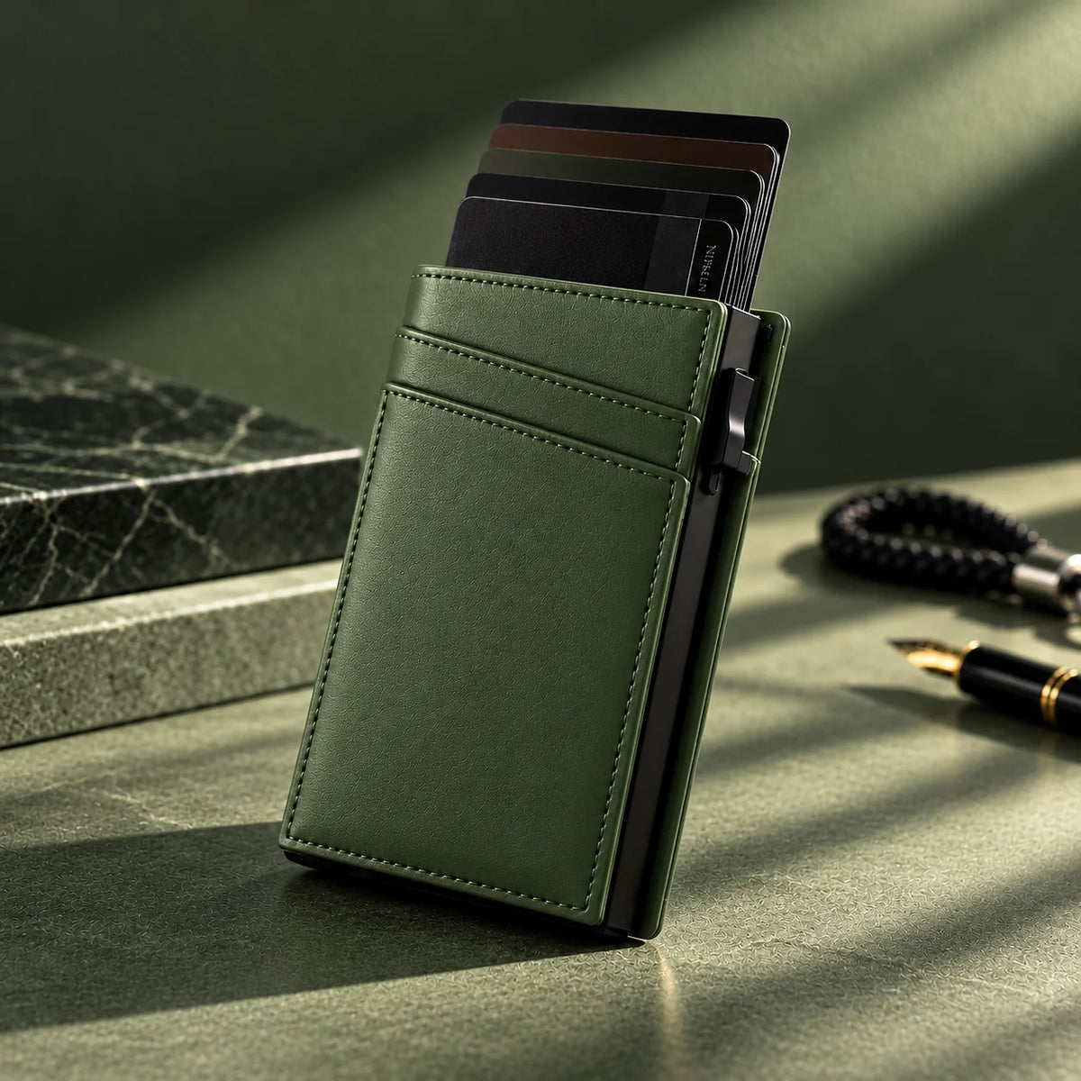 Delois Slide X Green Smart Card Holder