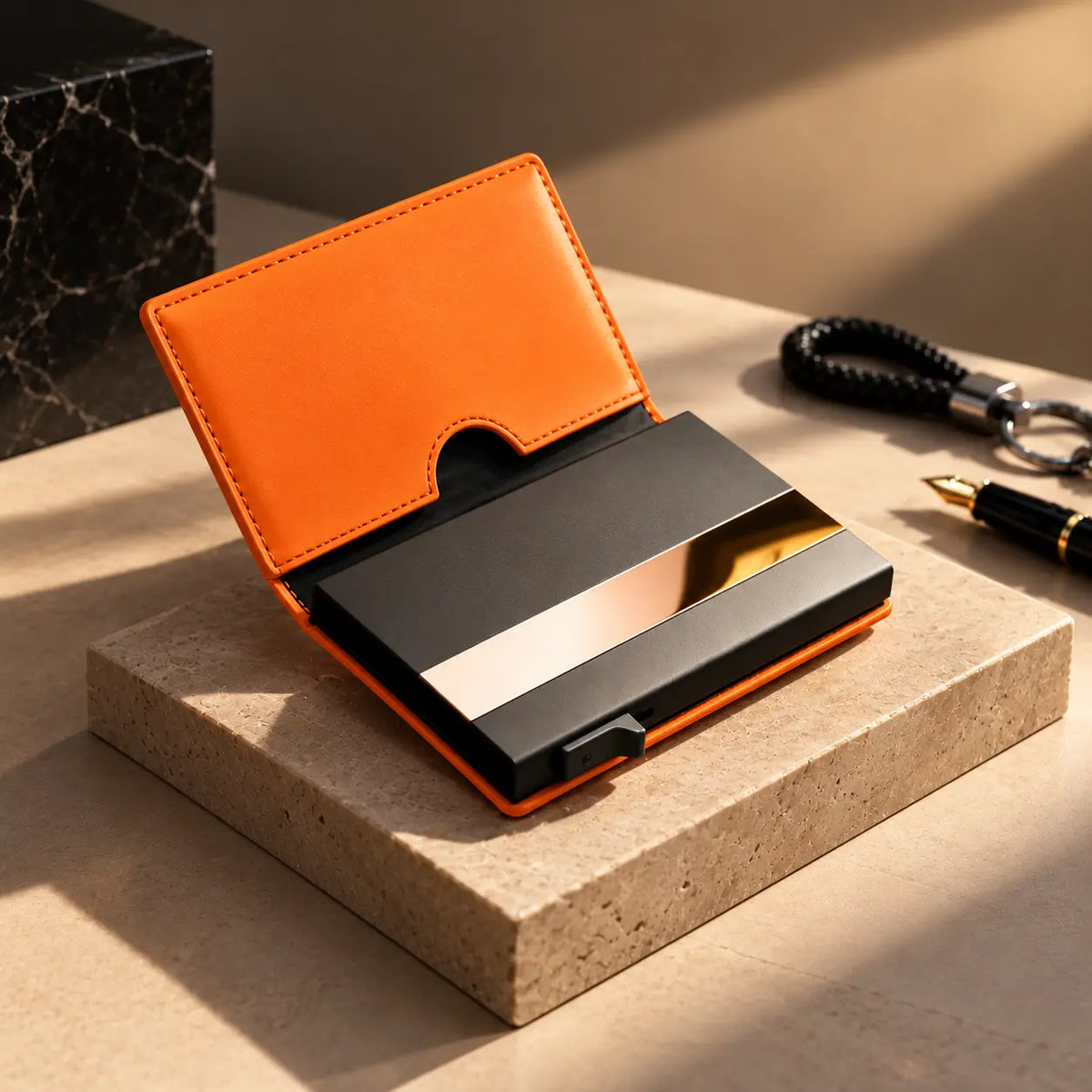 Delois Slide X Orange Smart Card Holder