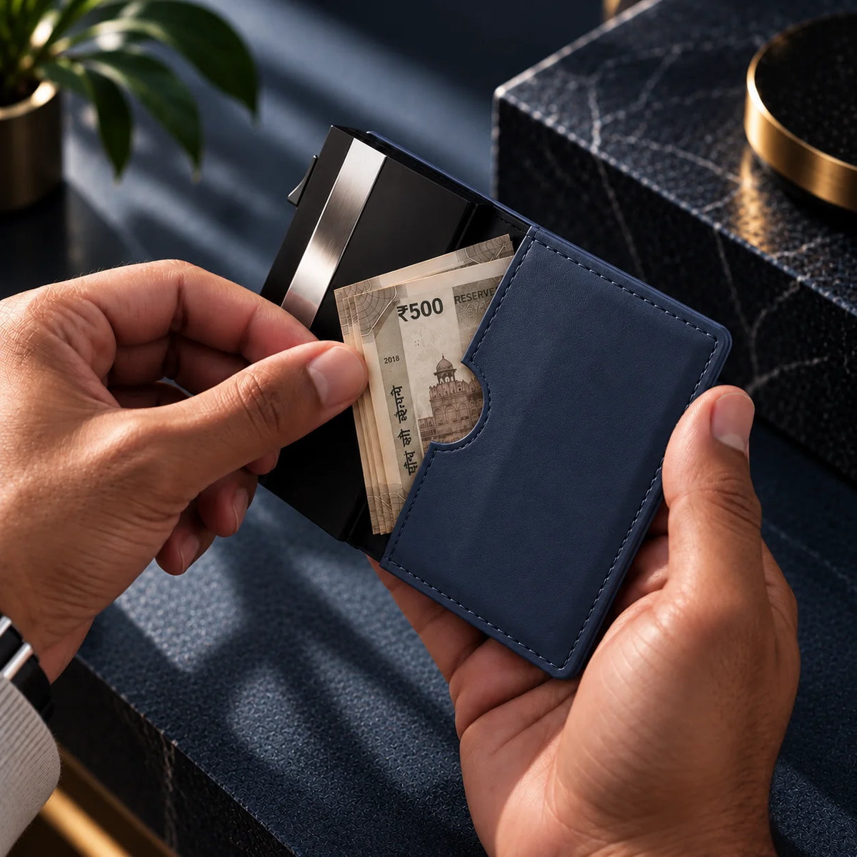 Delois Slide X Blue Smart Card Holder