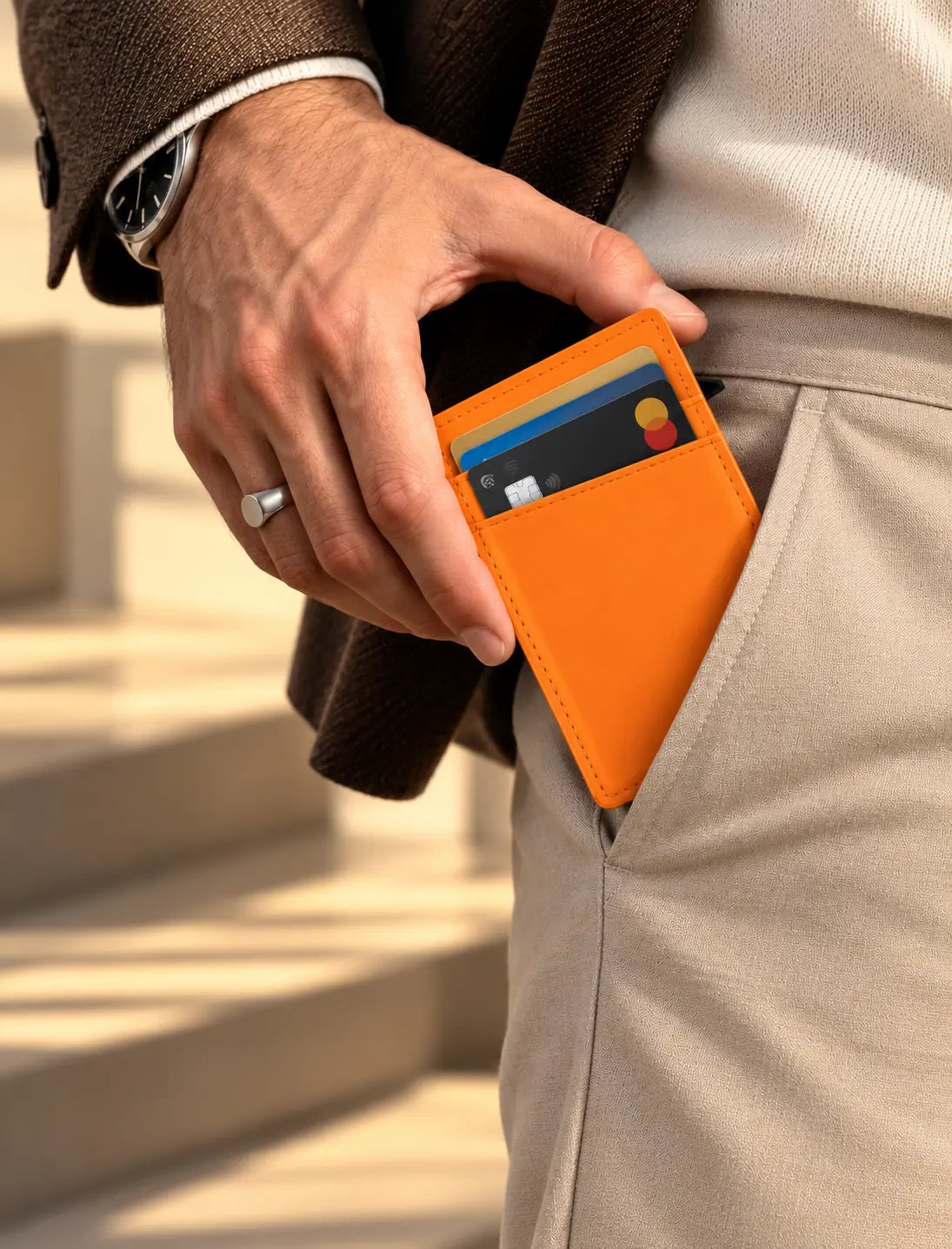 Delois Slide X Orange Smart Card Holder