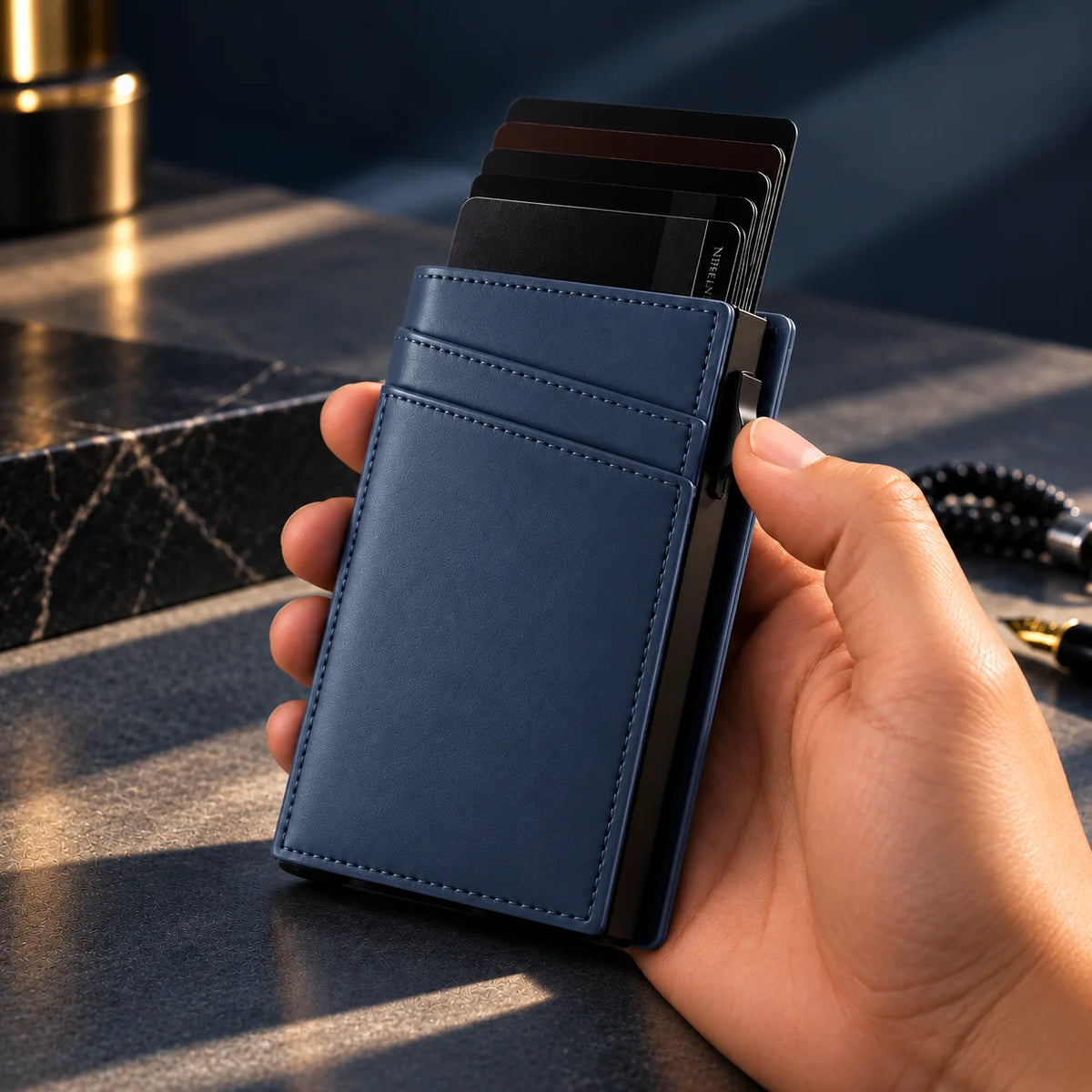 Delois Slide X Blue Smart Card Holder