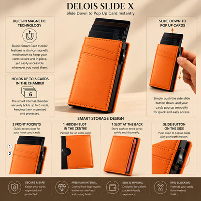 Delois Slide X Orange Smart Card Holder