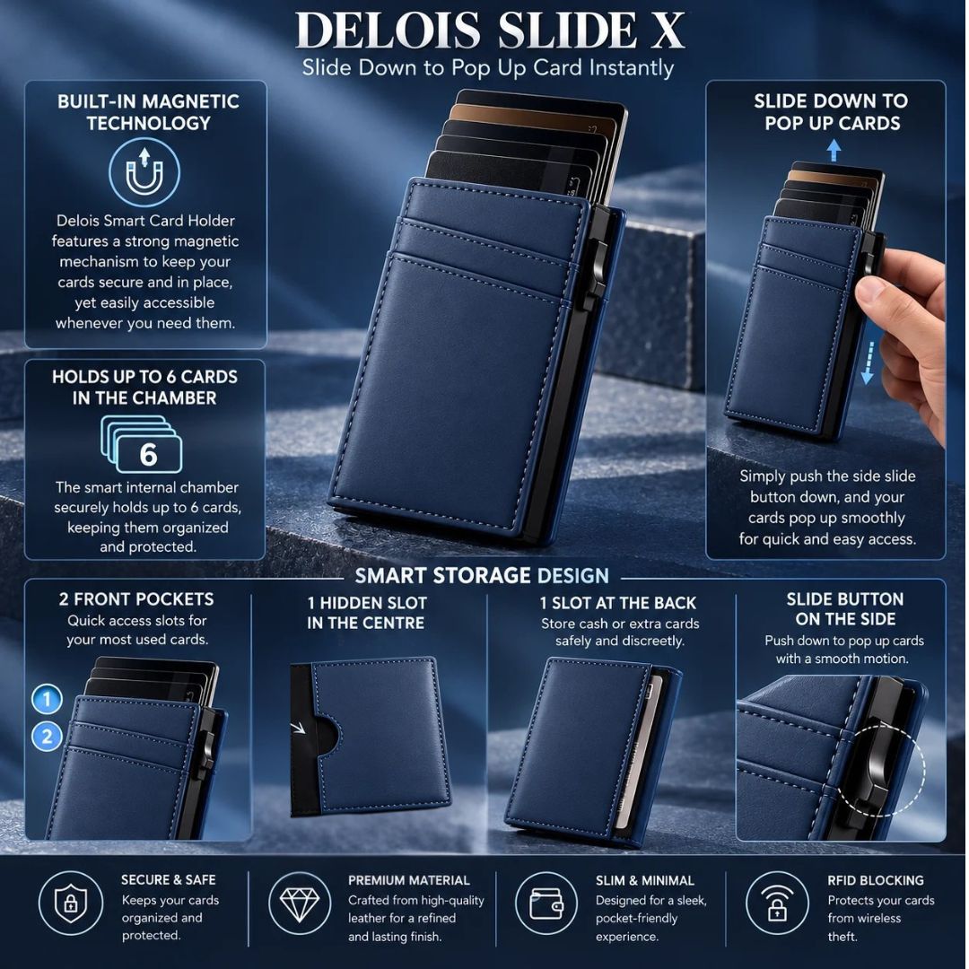 Delois Slide X Blue Smart Card Holder