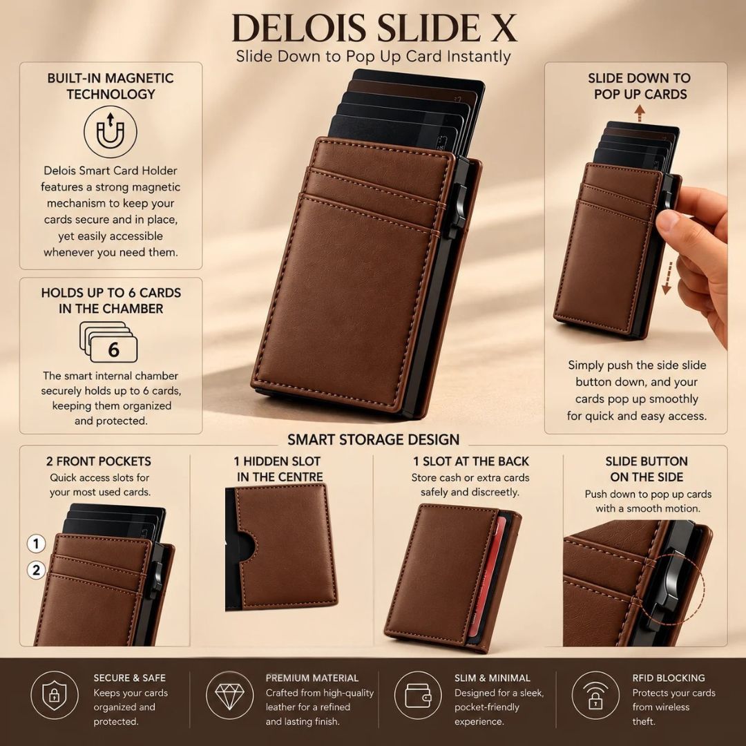 Delois Slide X Brown Smart Card Holder