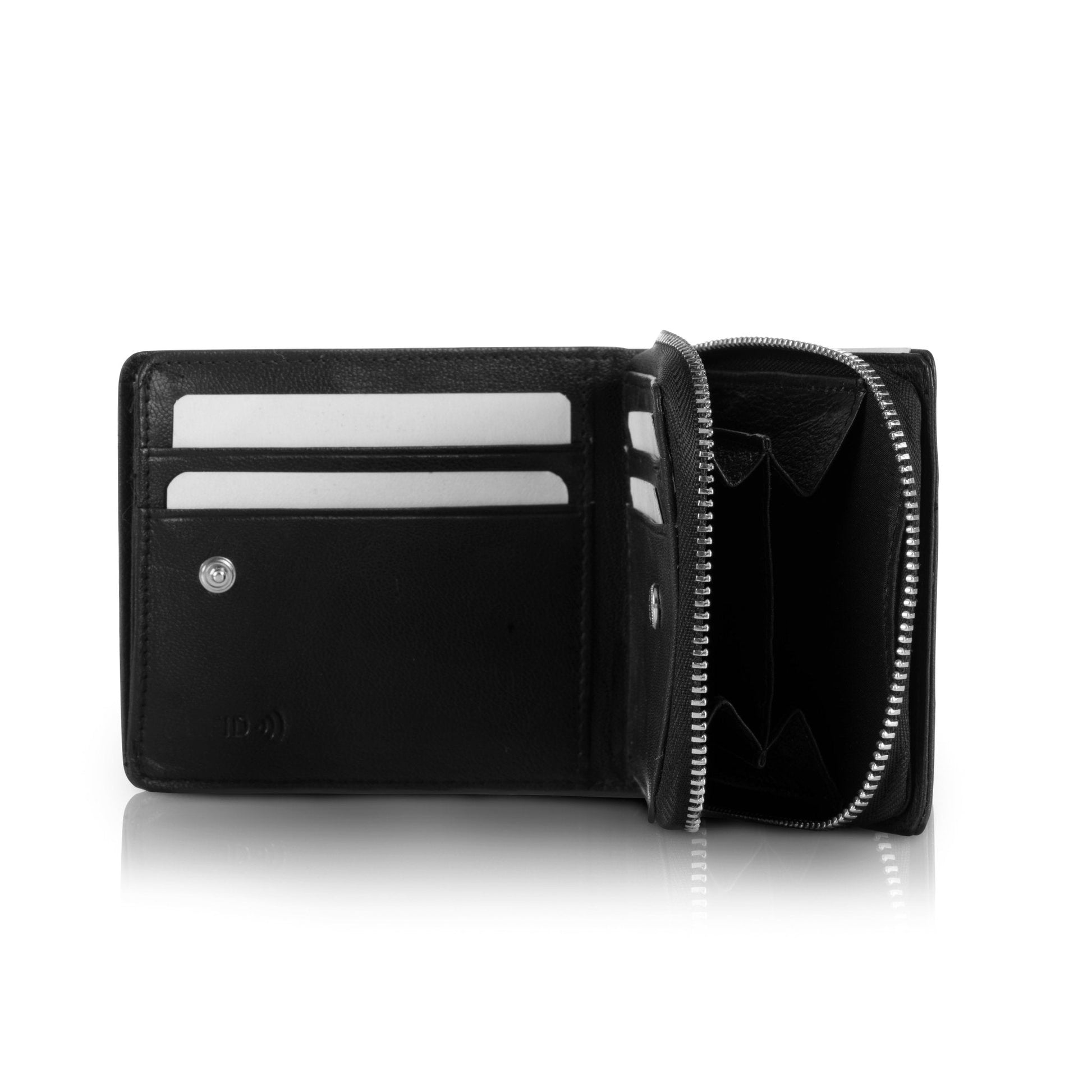 RFID ITALIAN BLACK ZIPPER - Delois